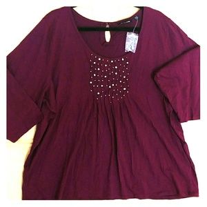 Avenue XXL purple studded blouse